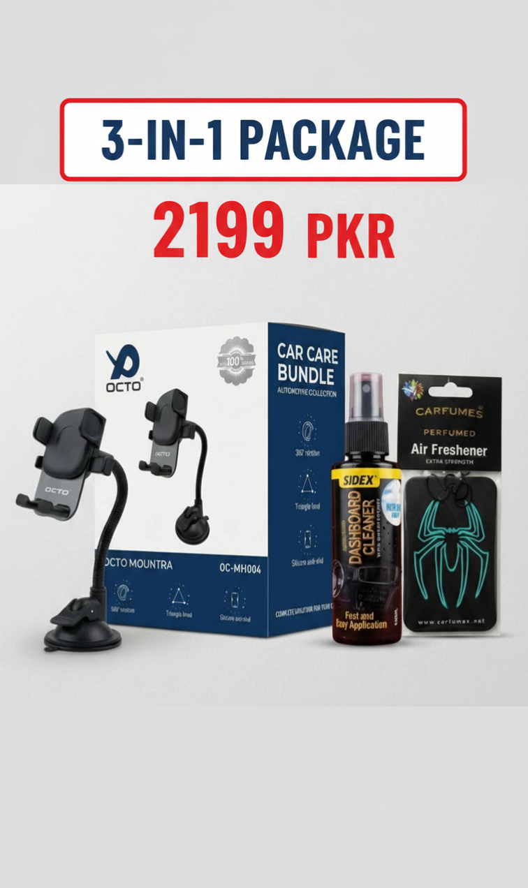 Premium 360° Car Mobile Holder – Free Cleaner & Freshener